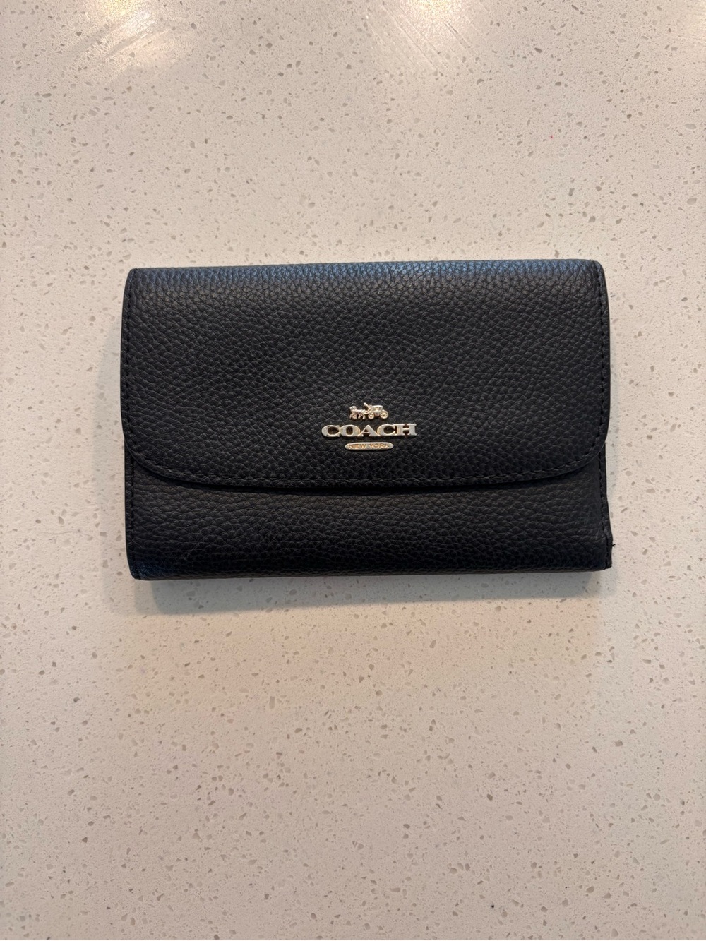 Coach Black Pebbled Leather Bifold Wallet